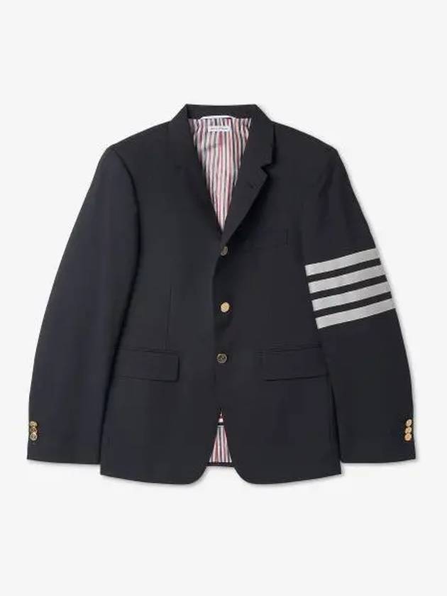 Plain Weave Suiting 4 Bar Classic Sport Jacket Jacket Navy - THOM BROWNE - BALAAN 2