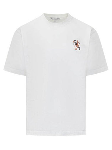 Puffin Embroidery Short Sleeve T-Shirt White - JW ANDERSON - BALAAN 1