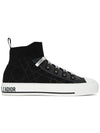 Walk'n'dior Macrocannage Technical Mesh High Top Sneakers Black - DIOR - BALAAN 1