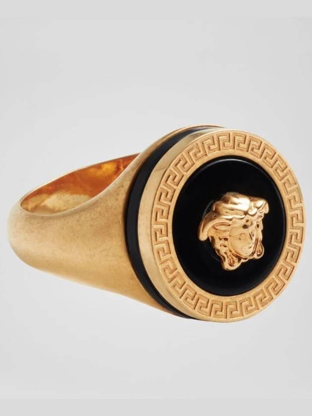 Men's Enamel Medusa Ring Gold - VERSACE - BALAAN 3