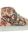 Plimsoll Logo Print Cotton High Top Sneakers Beige - VIVIENNE WESTWOOD - BALAAN 11