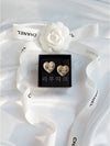 23P CC Logo Heart Crystal Earrings Earrings White Gold ABA406 - CHANEL - BALAAN 7