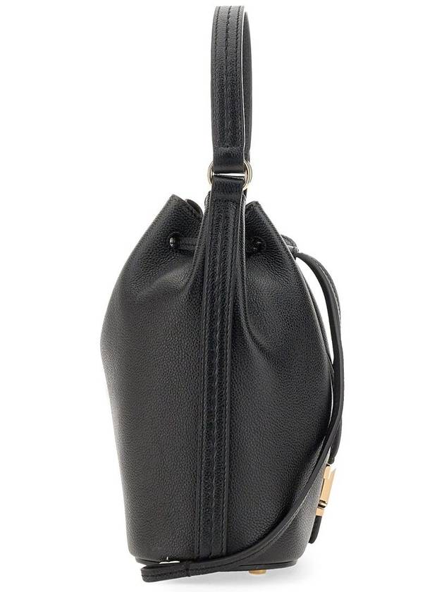 T Timeless Leather Micro Logo Bucket Bag Black - TOD'S - BALAAN 6