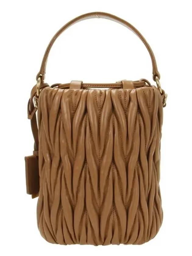 Matelasse Nappa Leather Bucket Bag Brown - MIU MIU - BALAAN 4