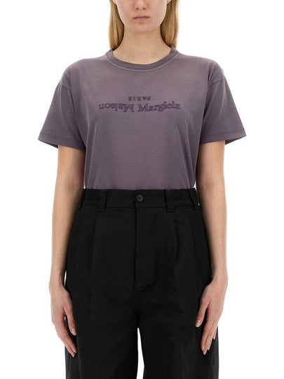 Reverse Logo Short Sleeve T-Shirt Washed Purple - MAISON MARGIELA - BALAAN 2