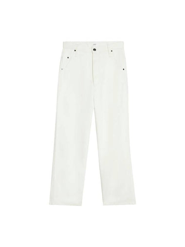 Cotton Straight Pants White - AMI - BALAAN 1