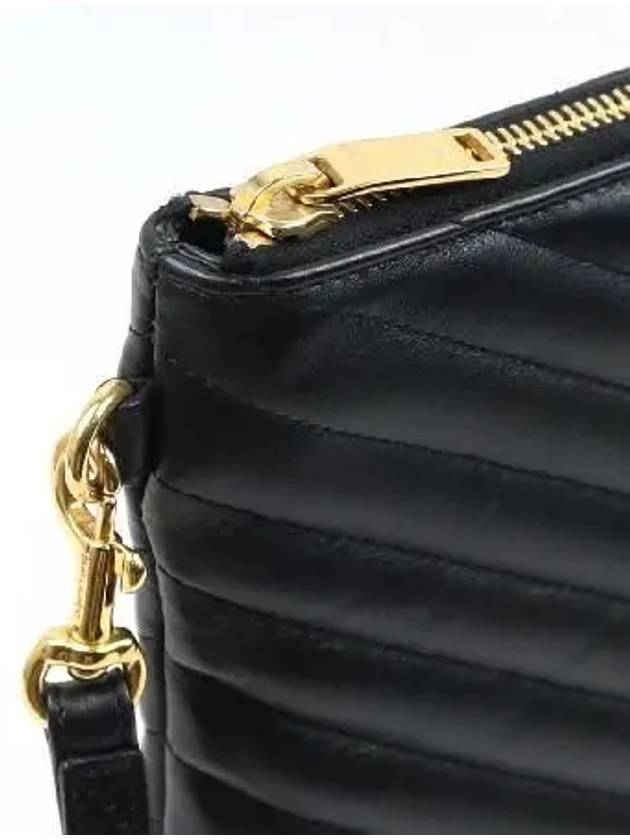 440222 Black leather matelass gold clutch - SAINT LAURENT - BALAAN 5