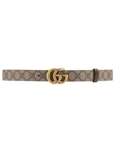 GG Marmont Supreme Canvas Leather Reversible Belt Brown Beige - GUCCI - BALAAN 2