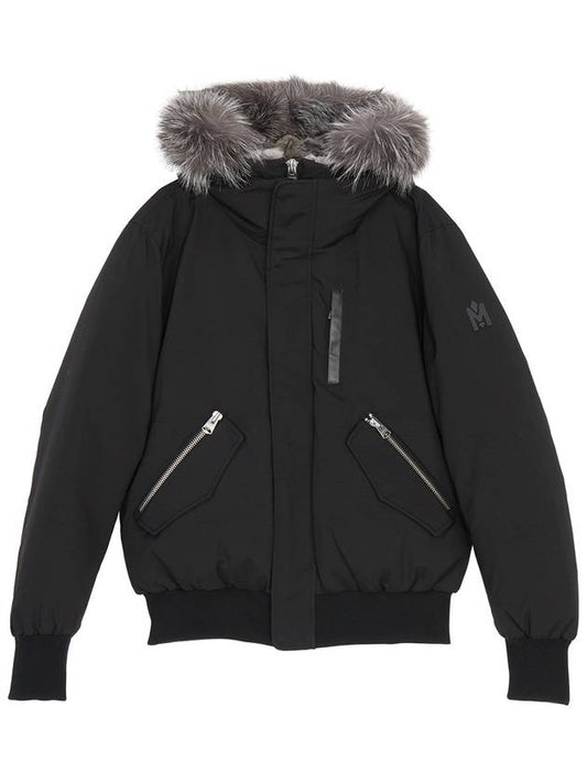 DIXON BLACK SILVER Men s Hooded Padded Bomber Jumper Parka - MACKAGE - BALAAN 1