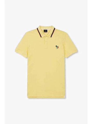 PS zebra embroidery regular pique shirt yellow - PAUL SMITH - BALAAN 1