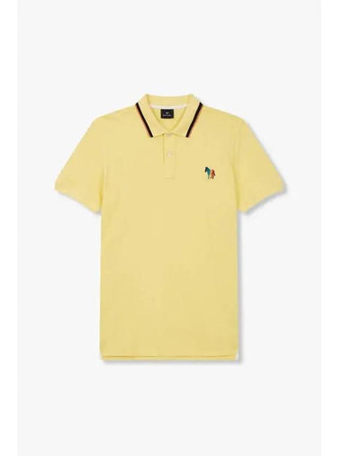 PS zebra embroidery regular pique shirt yellow - PAUL SMITH - BALAAN 1