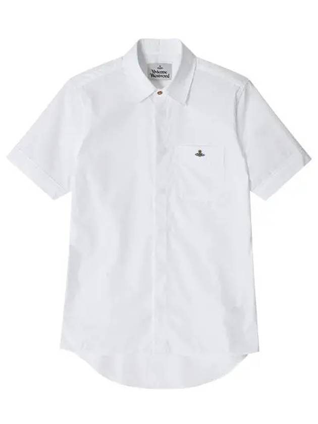 Men's Logo Classic Short Sleeve Shirt White - VIVIENNE WESTWOOD - BALAAN 3