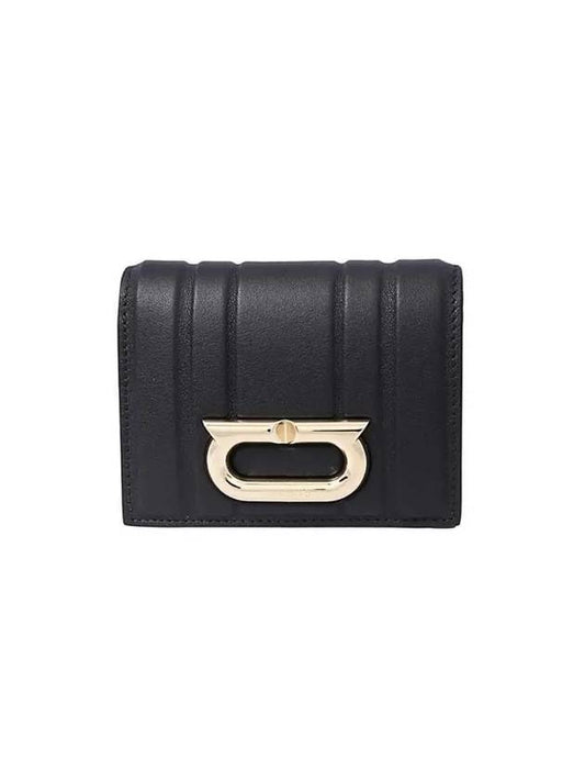 New Gancini Leather Half Wallet Black - SALVATORE FERRAGAMO - BALAAN 1