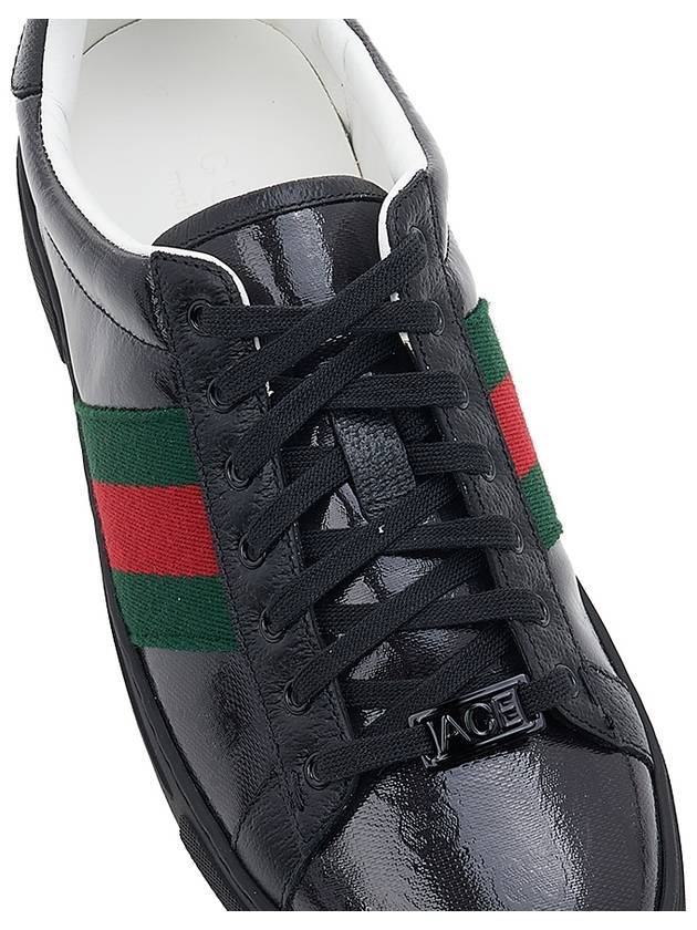 Men's Ace GG Crystal Canvas Low Top Sneakers Black - GUCCI - BALAAN 9