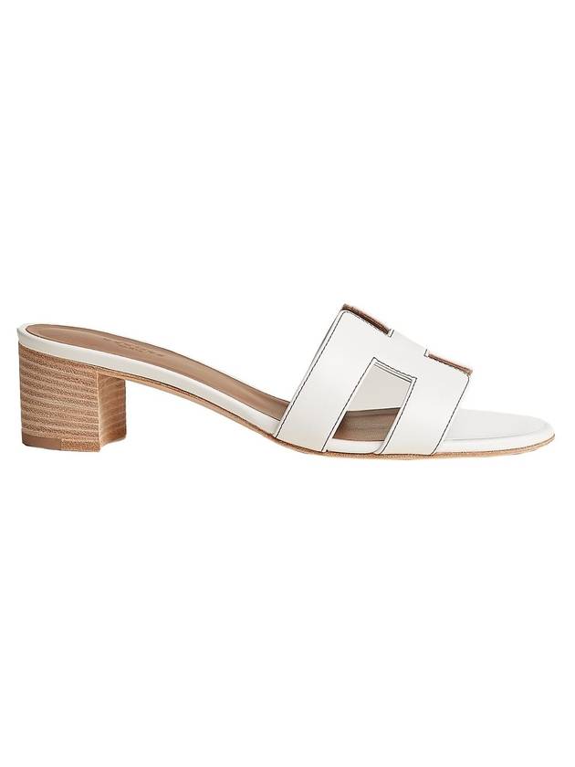 Oasis Calfskin Slipper Heels Blanc - HERMES - BALAAN 1