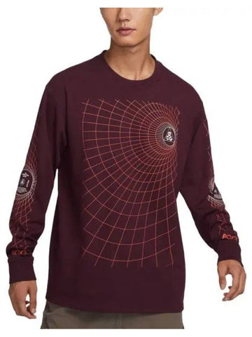 ACG Men s Manhole Long Sleeve T Shirt Knight Maroon - NIKE - BALAAN 1