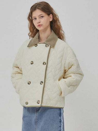 Heart Quilted Double Jacket Ivory - RYUL+WAI: - BALAAN 1