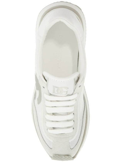 white leather low-top sneakers with dg logo - DOLCE&GABBANA - BALAAN 2