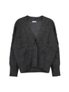 Women's Mohair V-Neck Cardigan Grey - BRUNELLO CUCINELLI - BALAAN 1