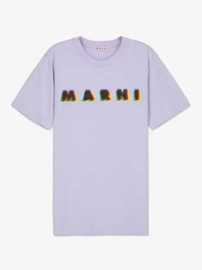 3D Logo Print Cotton Short Sleeve T-Shirt Thistle - MARNI - BALAAN 2