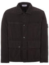 Compass Badge Linen Blend Shirt Jacket Black - STONE ISLAND - BALAAN 2