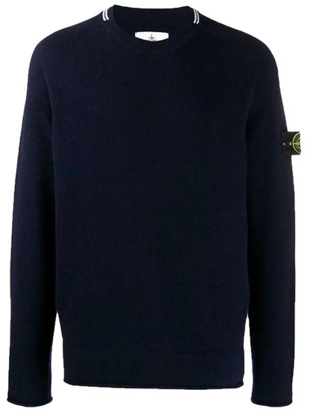 Wappen Patch Wool Knit Top Navy - STONE ISLAND - BALAAN 3