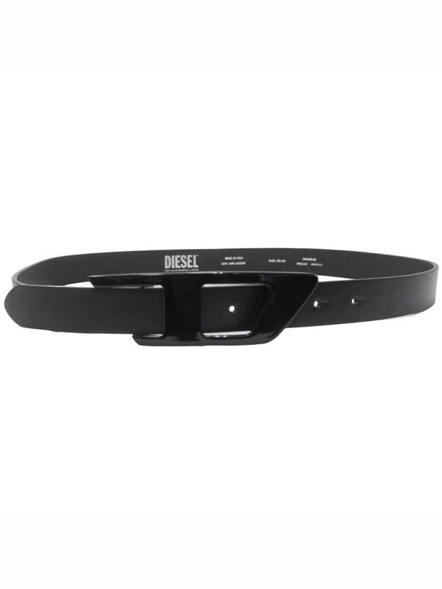 B Dlogo Leather Belt Black - DIESEL - BALAAN 3