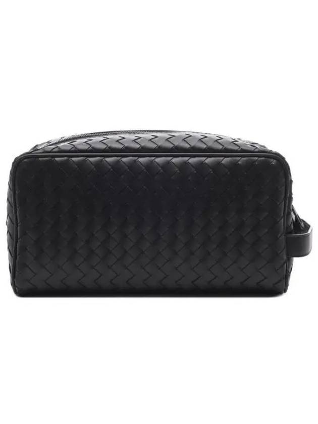 Men's Intrecciato Pouch Bag Black - BOTTEGA VENETA - BALAAN 1