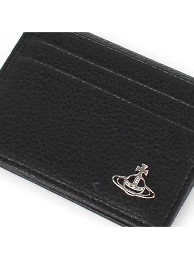 Grain Leather Folding Card Wallet Black - VIVIENNE WESTWOOD - BALAAN 4