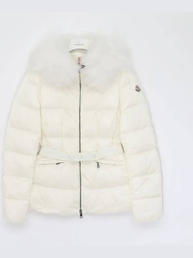 Boed Belted Hooded White Fur Padded Women s Jacket 1A00095 595FE 034 - MONCLER - BALAAN 1