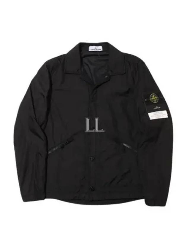 Men's Garment Dyed Crinkle Reps Nylon Shirt Jacket Black - STONE ISLAND - BALAAN 2