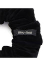 Medal Logo Velvet Scrunchie Black - MIU MIU - BALAAN 6