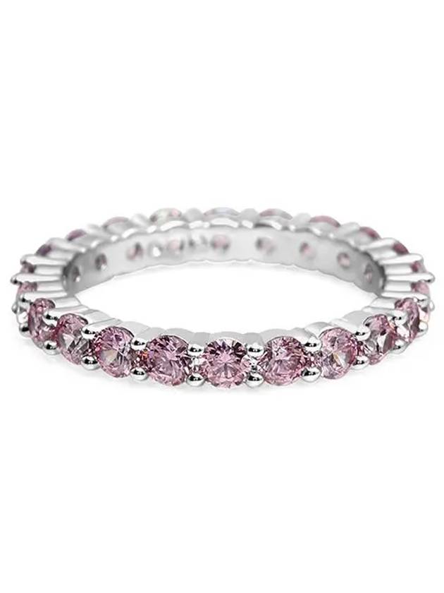 Matrix Round Cut Rhodium Plated Ring Pink - SWAROVSKI - BALAAN 6