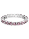 Matrix Round Cut Rhodium Plated Ring Pink - SWAROVSKI - BALAAN 2