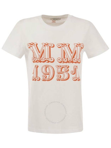 Max Mara Ladies Optical White 1951 Mincio Cotton T-Shirt, Size Large - MAX MARA - BALAAN 1