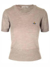 ORB Logo Short Sleeve Knit Top Grey - VIVIENNE WESTWOOD - BALAAN 2