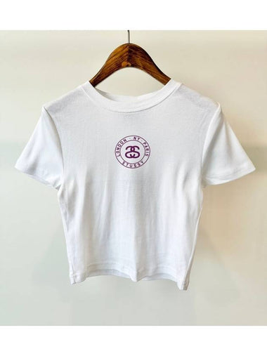 AU Australian SEAL RIB slim fit crop t shirt ST123S3002 white WOMENS AU8 S 12 L - STUSSY - BALAAN 1