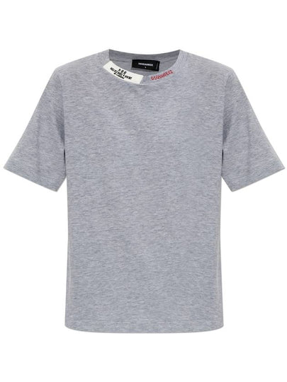 Logo detail crew neck short sleeve t shirt gray - DSQUARED2 - BALAAN 2