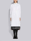 Women's Bow Tie Blouson Shirt Midi Dress White - THOM BROWNE - BALAAN 5