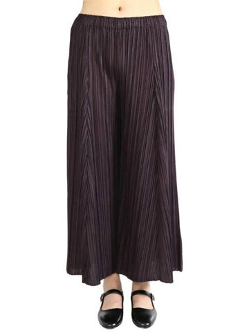 Mellow Pleats Wide Pants Dark Brown - ISSEY MIYAKE - BALAAN 1