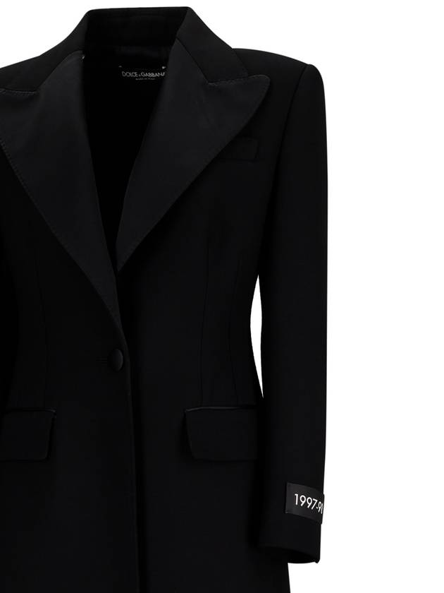 Virgin Wool Breasted Single Coat Black - DOLCE&GABBANA - BALAAN 4