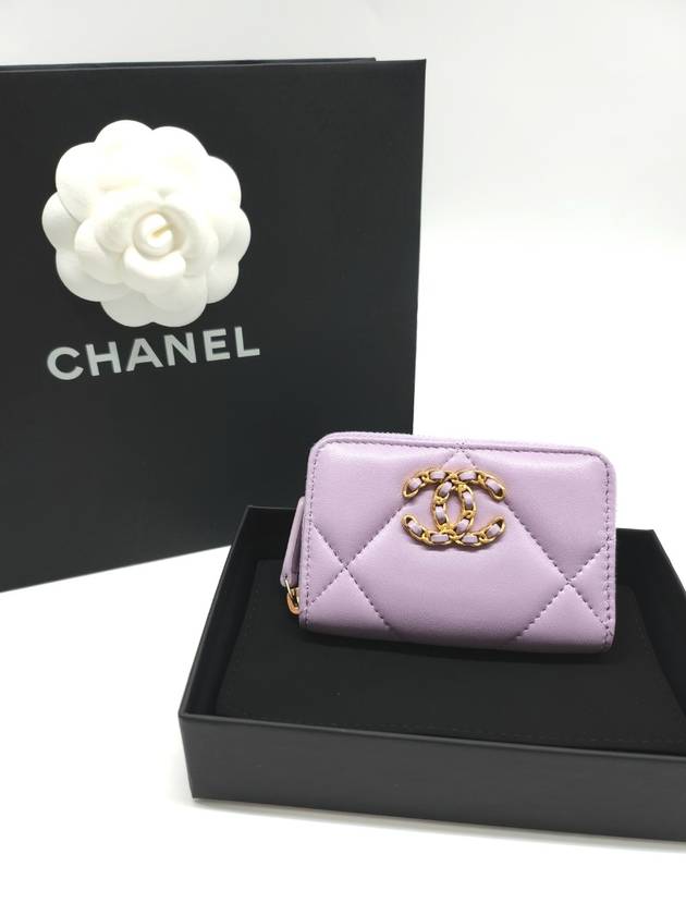 19 Zipper card wallet lambskin light purple AP0949 - CHANEL - BALAAN 9