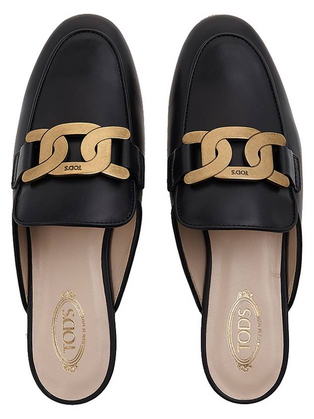 Metal Chain Leather Mule Black - TOD'S - BALAAN 7