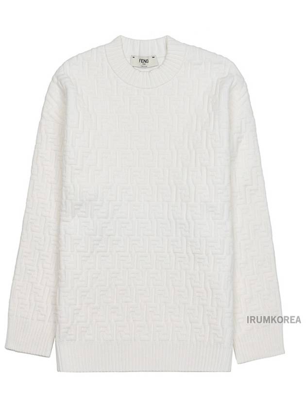 FF Logo Embossed Pullover Knit Top White - FENDI - BALAAN 2