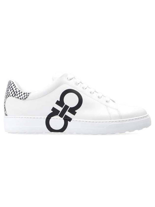 Gancini Low Top Sneakers White - SALVATORE FERRAGAMO - BALAAN 1