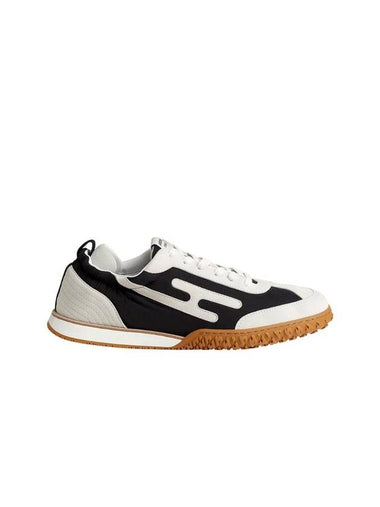 Jet Technical Canvas Suede Goatskin Low Top Sneakers Black White - HERMES - BALAAN 1