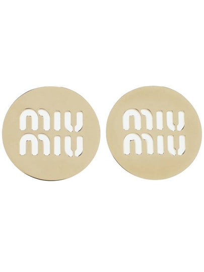 Circle Logo Earrings Gold - MIU MIU - BALAAN 2