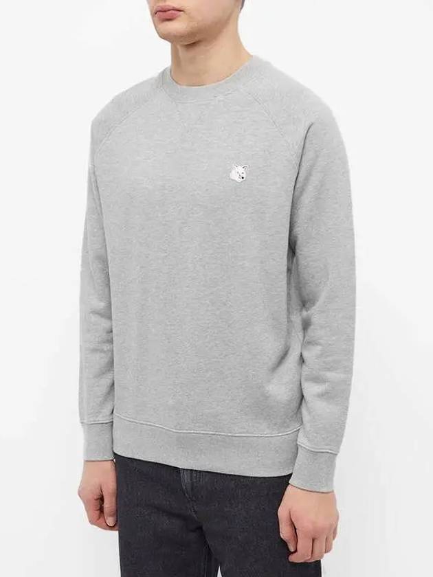 Monochrome Fox Head Patch Classic Cotton Sweatshirt Grey Melange - MAISON KITSUNE - BALAAN 4