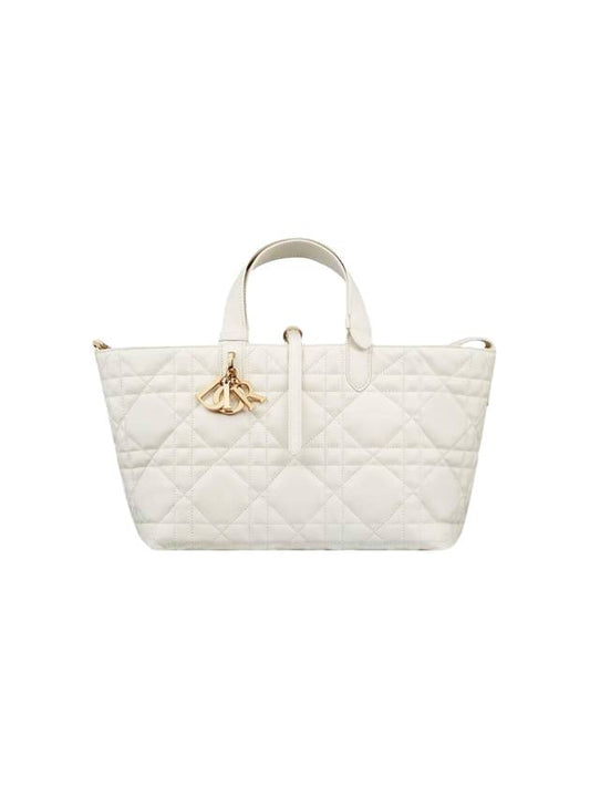 Toujours Macrocannage Calfskin Medium Tote Bag Latte - DIOR - BALAAN 1