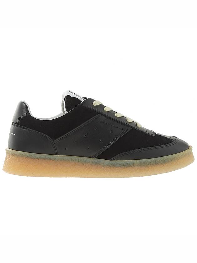 6 Court Logo Tongue Low Top Sneakers Black - MAISON MARGIELA - BALAAN 3